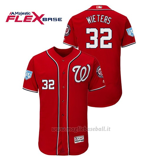 Maglia Baseball Uomo Washington Nationals Matt Wieters 2019 Entrenamiento De Primavera Flex Base Rosso